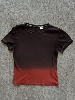 Levi’s Red and Black Dip Dye Ombre Baby Tee